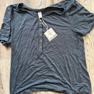 Kate Quinn Charcoal Button-Up Top